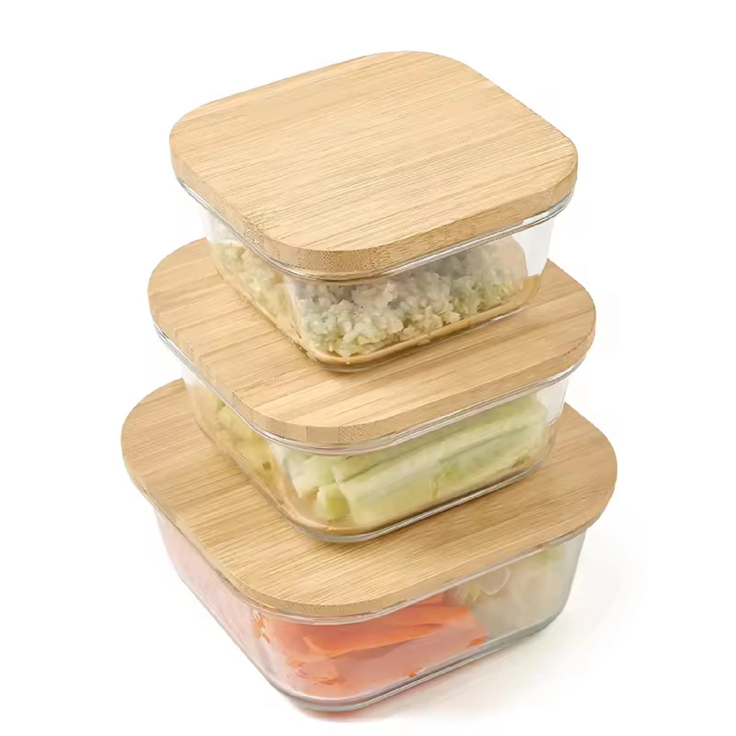 Borosilicate Glass Food Storage Containers With Bamboo Lid 6