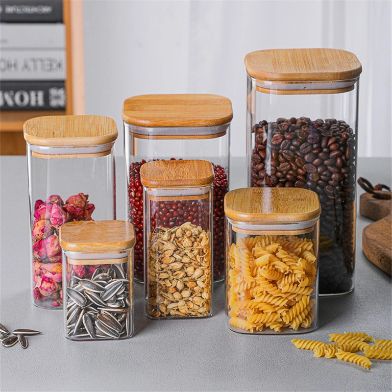 Borosilicate Glass Storage Jar With Bamboo Lid