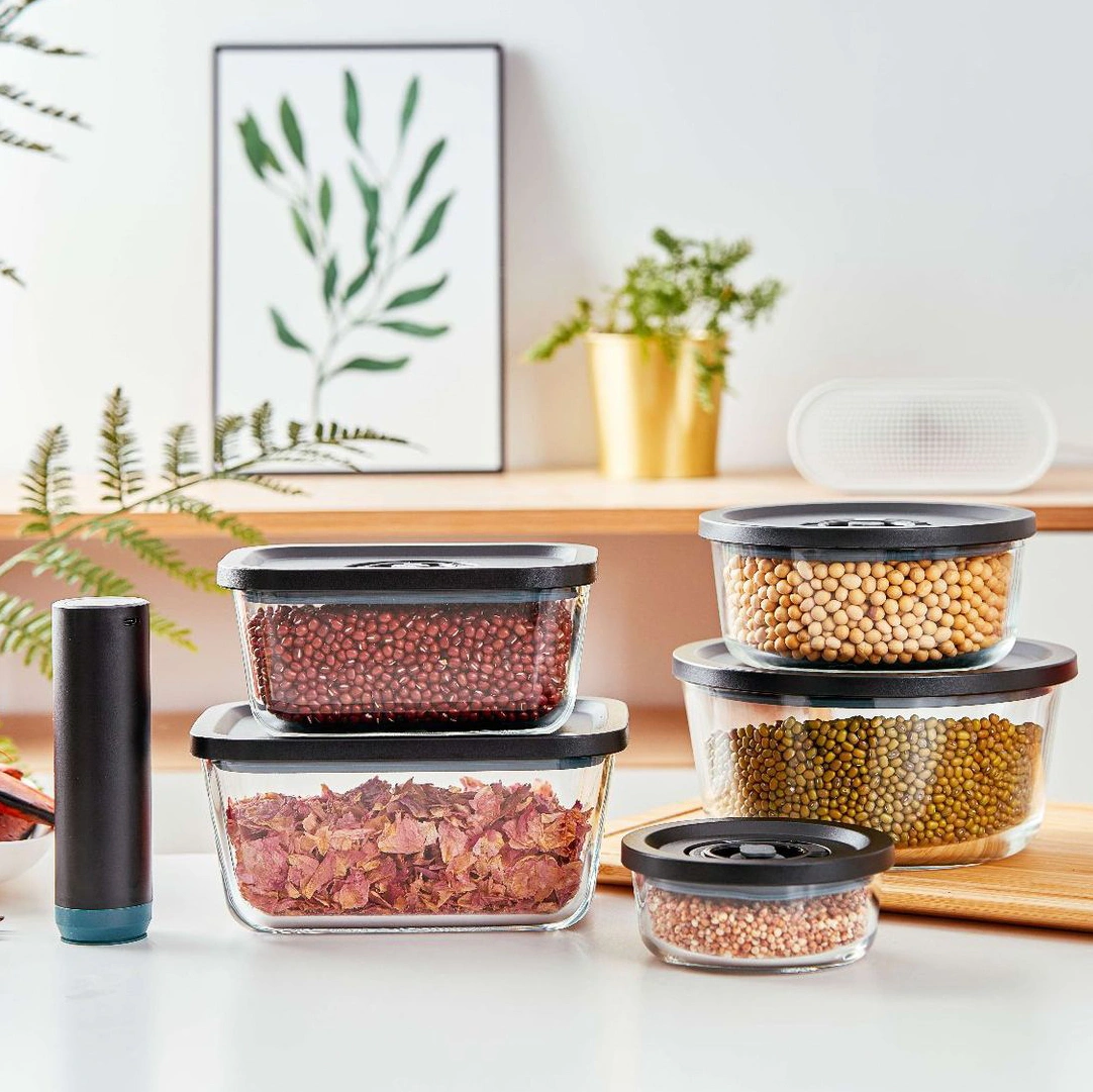 Récipient hermétique en verre borosilicaté pour aliments