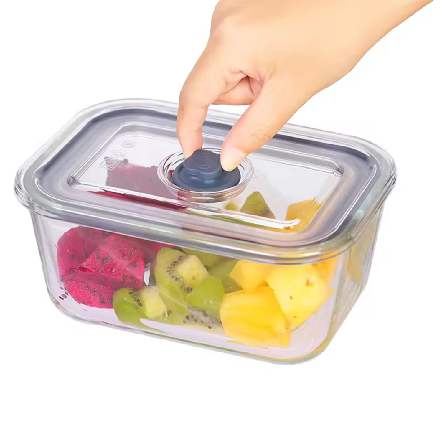 Custom Airtight Glass Microwave Containers With Vented Lid 