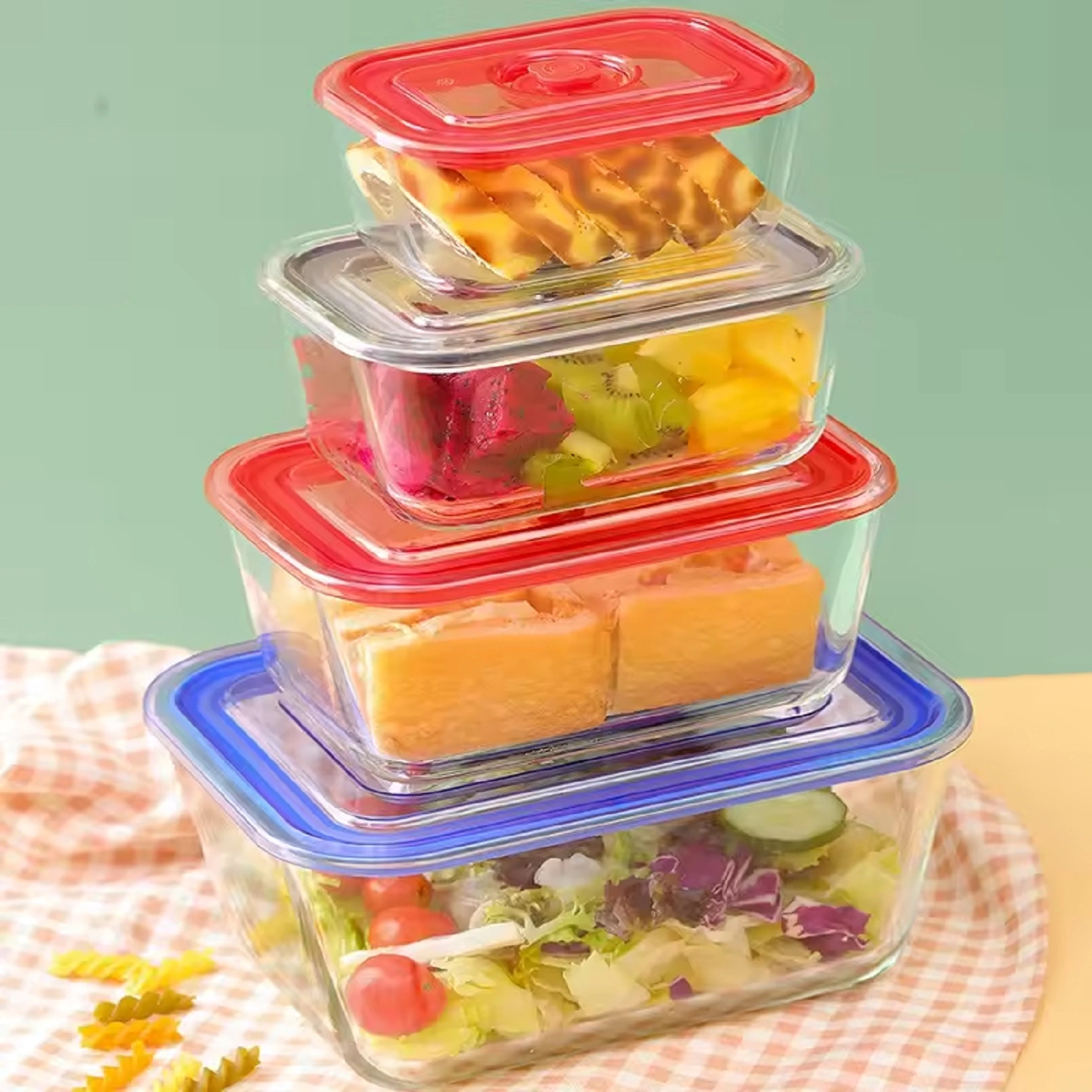 Custom Airtight Glass Microwave Containers With Vented Lid 6