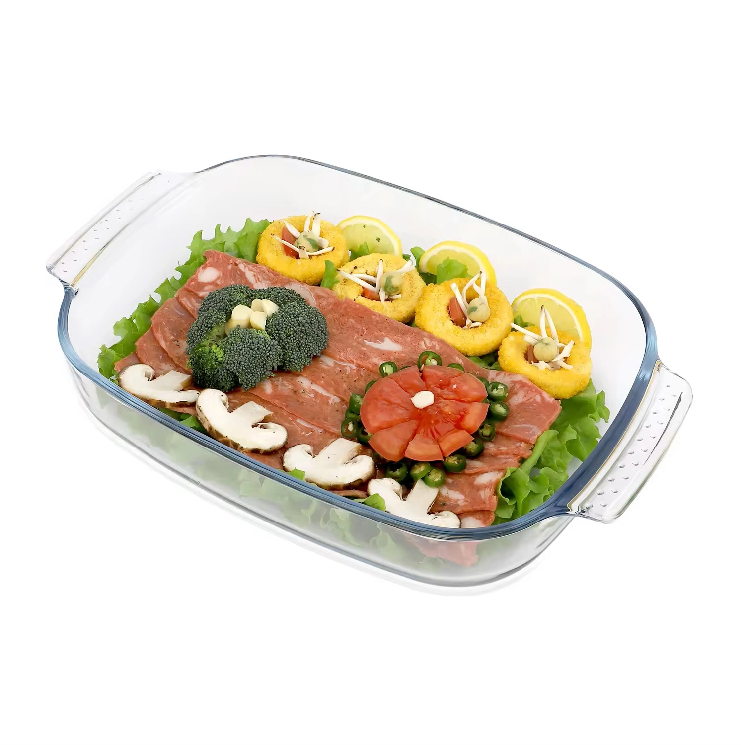 Grand plat de cuisson en verre borosilicaté personnalisé