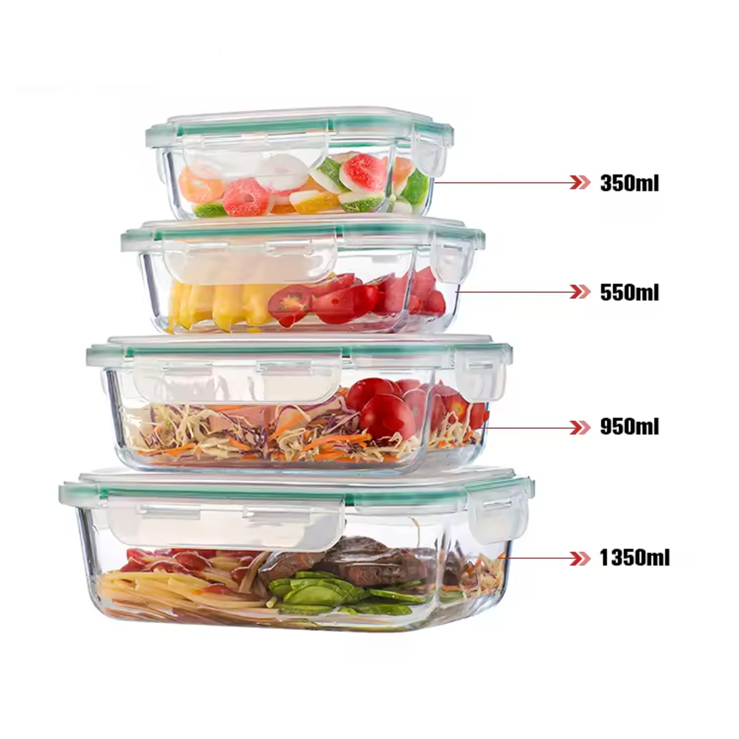 Glass Lunch Box Glass Storage Containers With Locking Lid 2