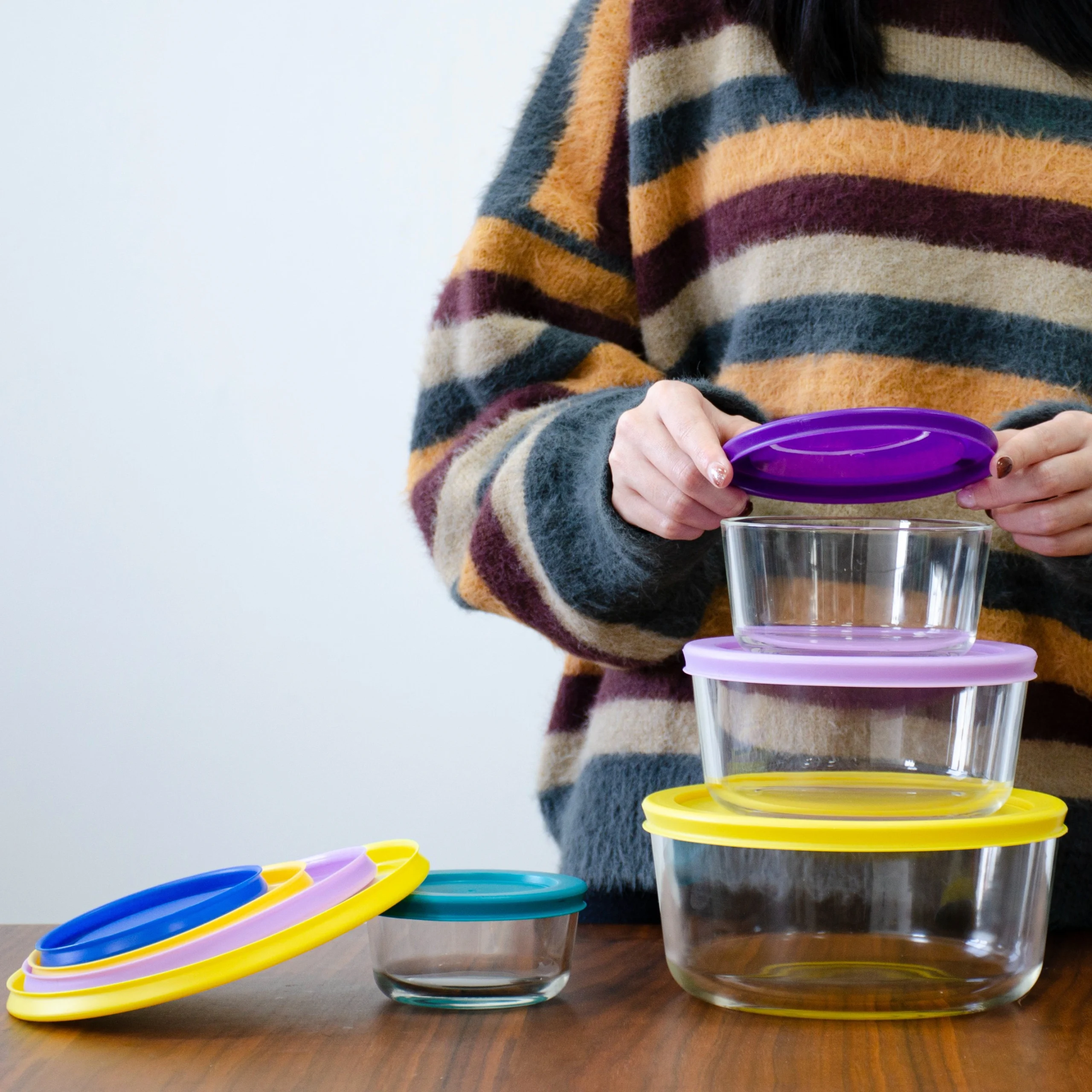 Récipient de réfrigérateur en verre borosilicaté résistant à la chaleur