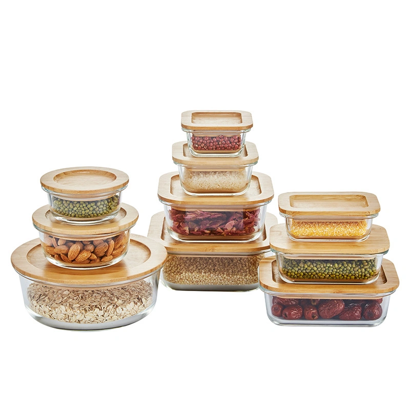 High Borosilicate Glass Storage Container With Bamboo Li