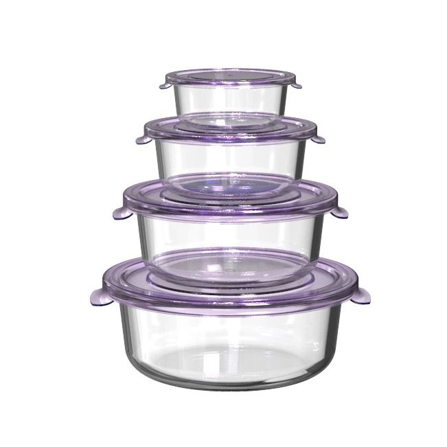 Round Borosilicate Glass Fruit Storage Container