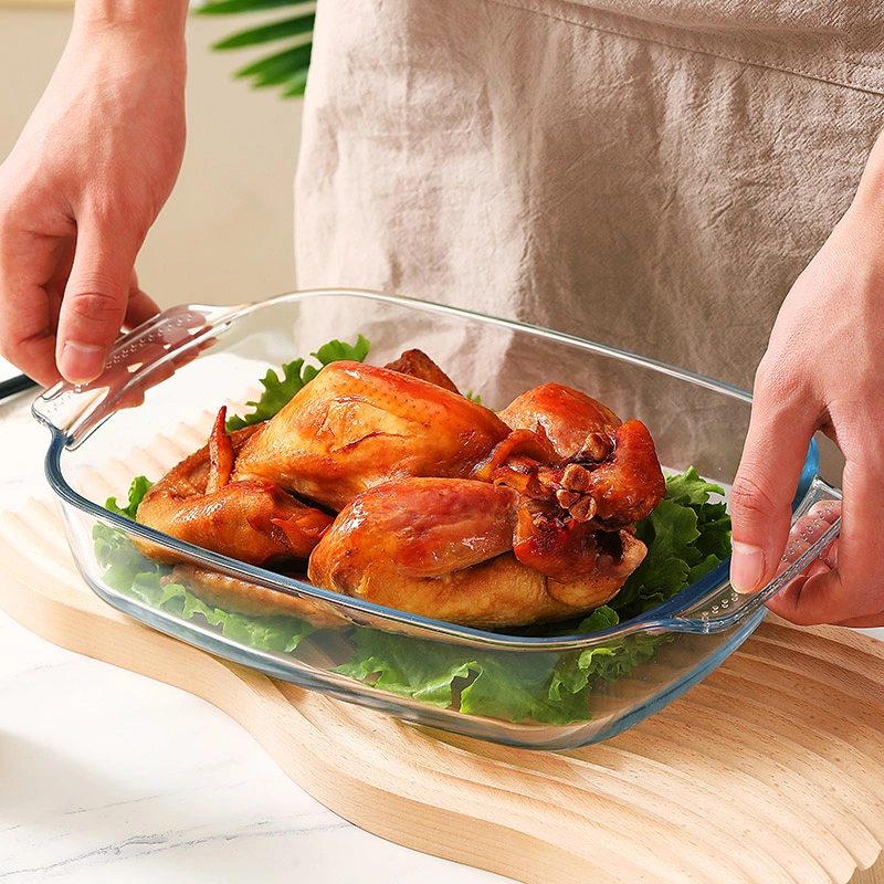 Grand plat de cuisson en verre borosilicaté en gros