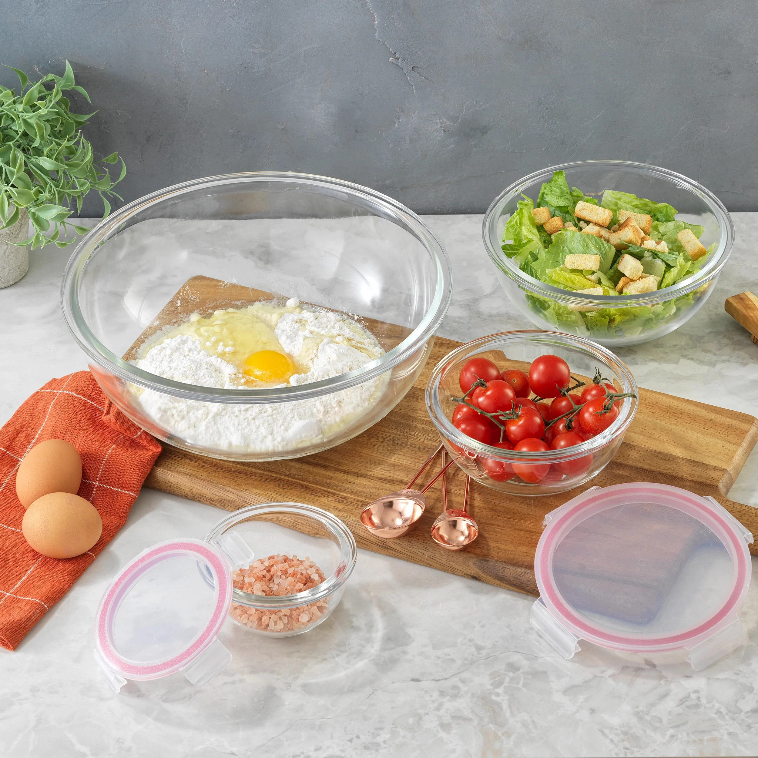 Tupperware de vidro grande de borosilicato por atacado