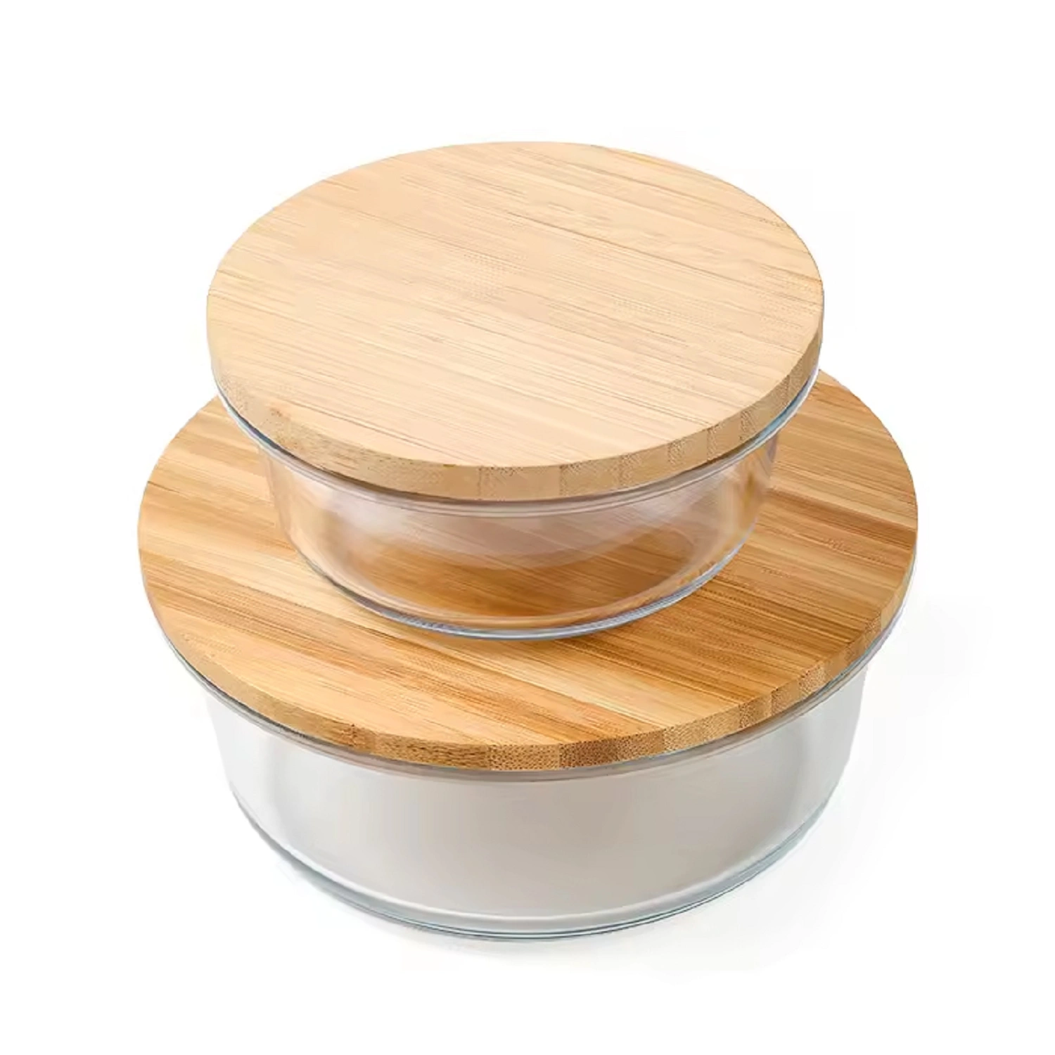 Wholesale Glass And Bamboo Food Storage Glassware Container 6