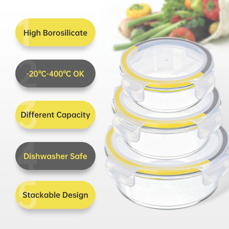 China Stacking Glass Food Storage Container Set Supplier 5