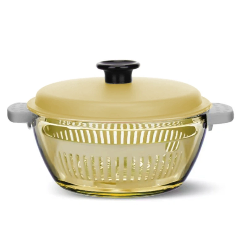 Cocotte en verre borosilicaté personnalisée avec couvercle en verre 3