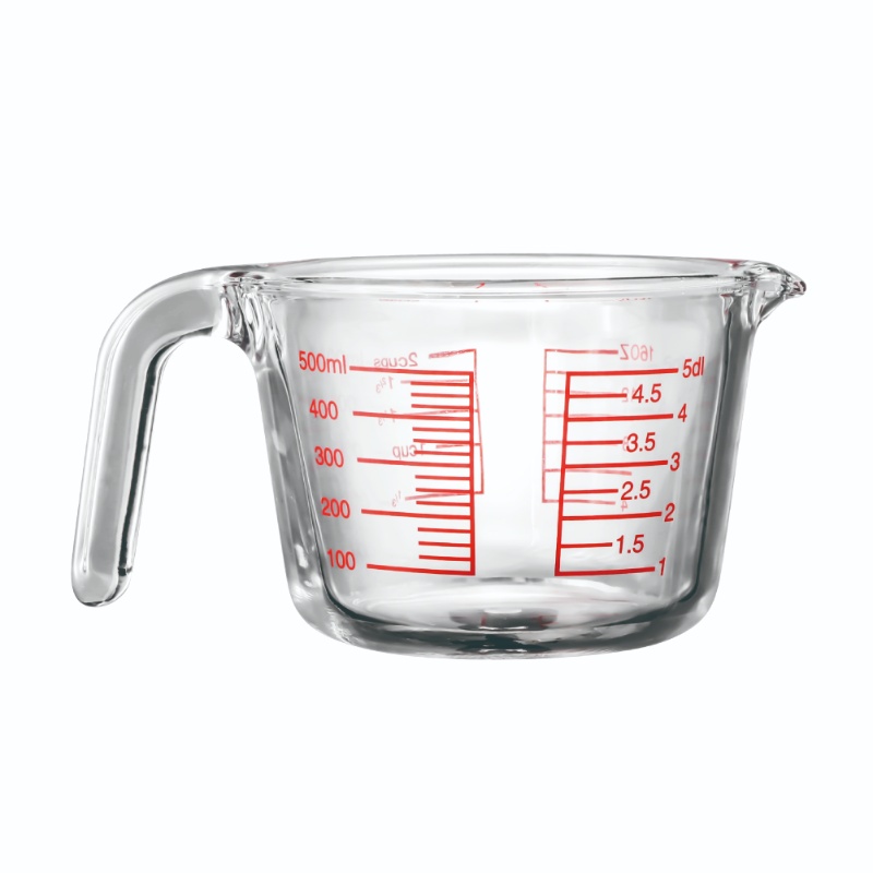 Custom Borosilicate Glass Measuring Cup With Raised Marking