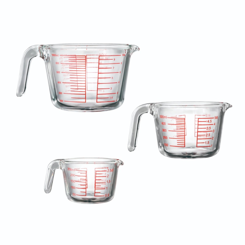 Custom Borosilicate Glass Measuring Cup With Raised Marking 7