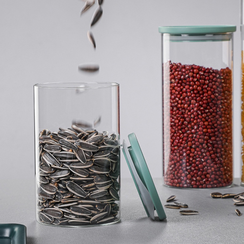 Kundenspezifische Glaswaren Glas Vorratsglas mit Kunststoffdeckel Großhandel