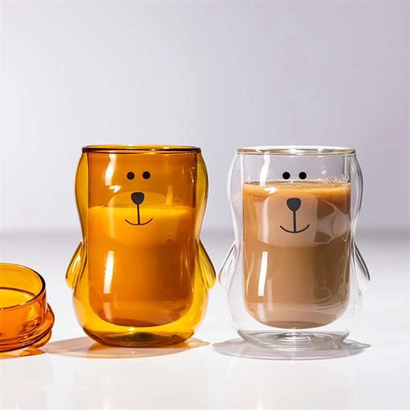 Double Walled Coffee Glass Cute Bear Coffee Cup Whoelsale 8