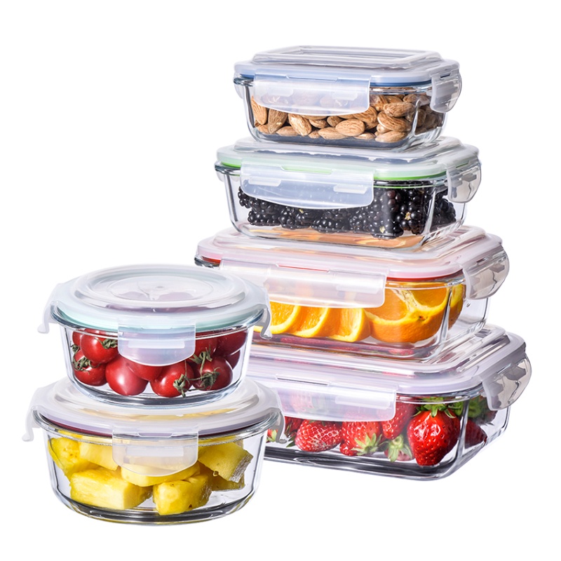 Stackable Large Glass Food Storage Container Wholesale 