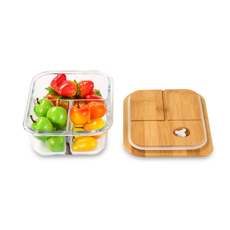 Wholesale Borosilicate Glass Storage Container With Bamboo Lid 3