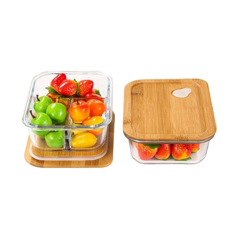 Wholesale Borosilicate Glass Storage Container With Bamboo Lid 6