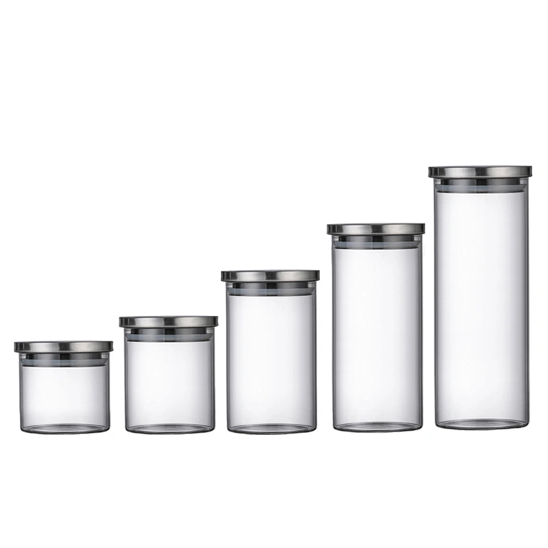 Wholesale Glass Storage Jar With Stainless Steel Lid 6