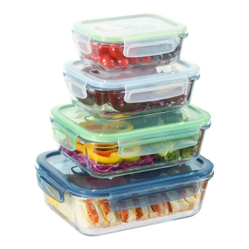 Venta al por mayor de cristal de borosilicato para preparar comidas Tupperware