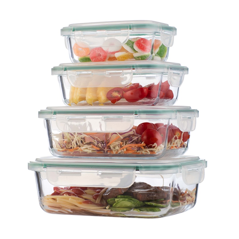 Verre borosilicaté en gros Préparation des repas Tupperware Glass 4