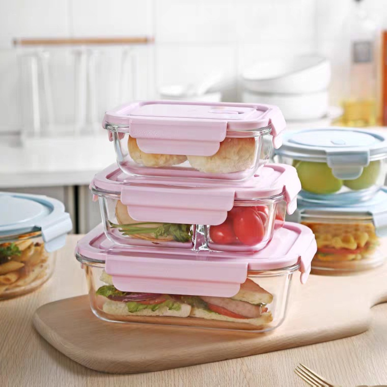 Wholesale Glass Sandwich Container Glass Bento Lunch Box