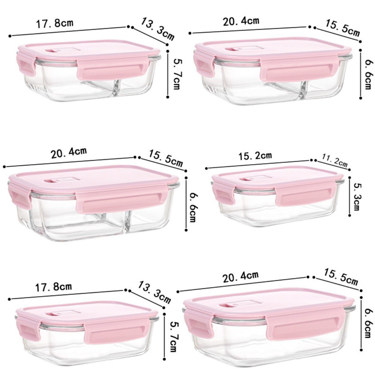 Wholesale Glass Sandwich Container Glass Bento Lunch Box 2