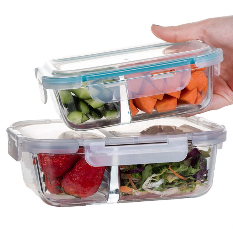 Wholesale Glassware Glass Meal Prep Containers With Divider 5