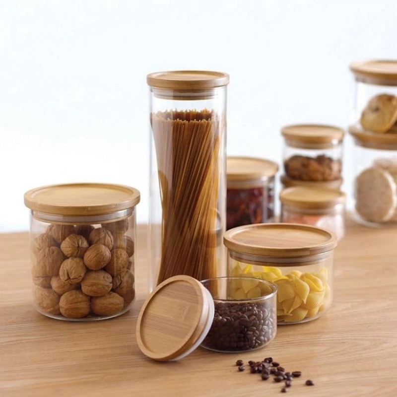 Stackable Glass Jar Round Glass Jars With Lids Wholesale