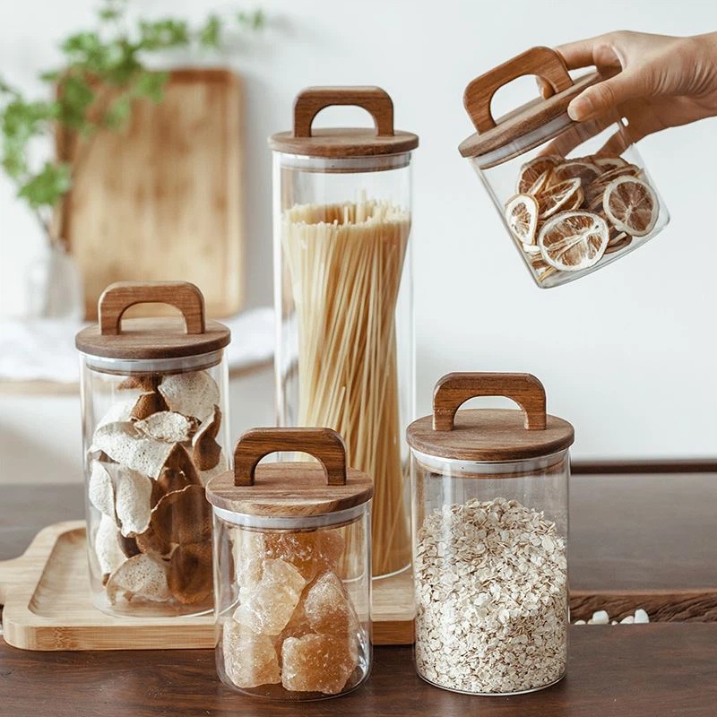 Wholesale Glass Storage Jar Glass Canisters For Kitchen