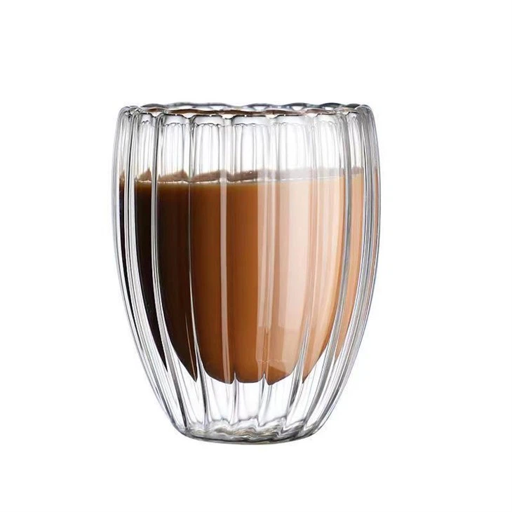 Wholesale Double Walled Coffee Glasses Insulated Glass Cup